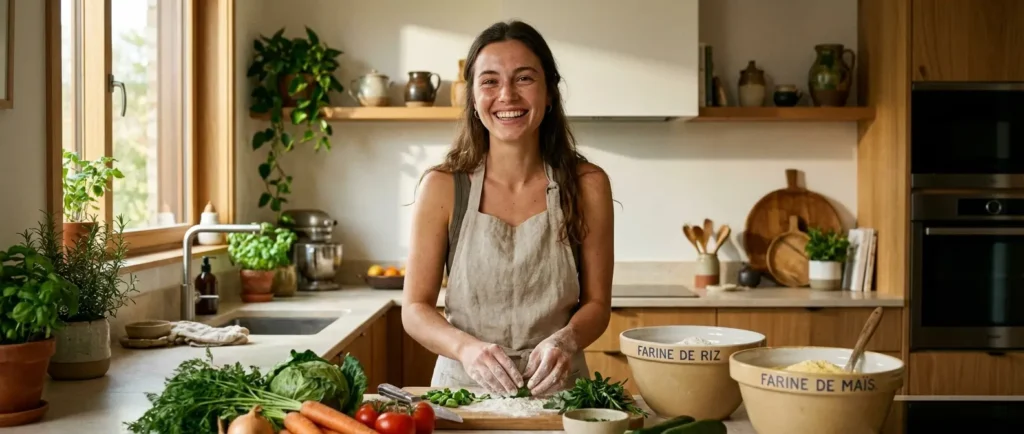 Le pain de blé introduit les aliments contenant du gluten et les questions de lecture des étiquettes, sans suggérer qu’il faut l’éviter.