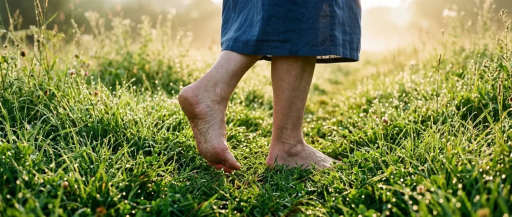 Jambes lourdes après une journée ordinaire : l’article présente des gestes et extraits végétaux, avec des niveaux d’appui variables.