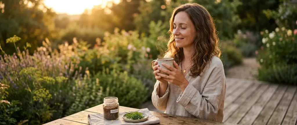 Le carvi est présenté comme un condiment identifiable, sans suggérer que ses fruits garantissent un effet sur la digestion.