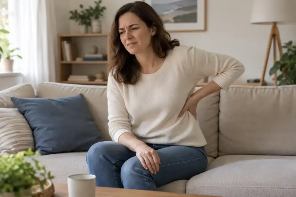 Douleur ressentie entre les côtes : des gestes de confort peuvent être envisagés, sans permettre d’en déterminer la cause ni garantir un soulagement.